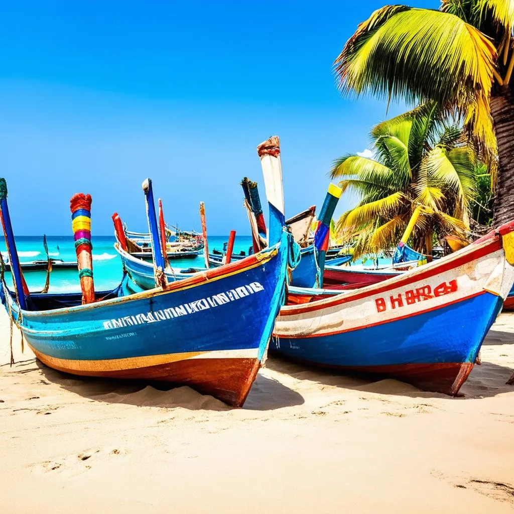 Fishing boats on Mui Ne Beach